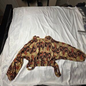 Haute Hippie Atelier Floral Wrap Crop Blouse – Size Small